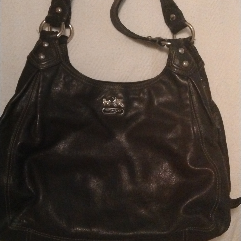 Coach large black leather